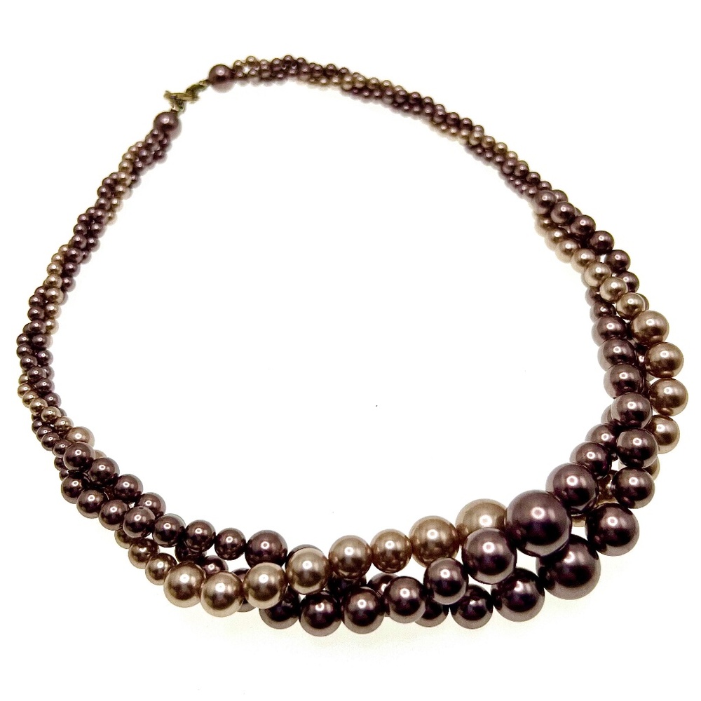 RMN Simulated Pearl 3-Strand Necklace